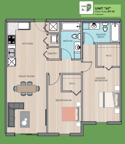 Unit A1 floor plan
